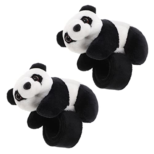 PRETYZOOM 2St Plüschring armbänder für für Panda-Armband Tier- Stuffed Soft Toys Armband für Party-Slap-Armbänder Kinderspielzeug PP Baumwolle von PRETYZOOM