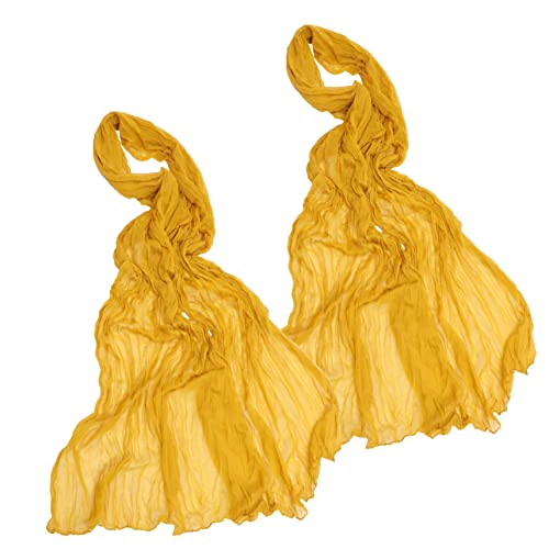 PRETYZOOM 2St plissierter Tischläufer Tücher Vinyl-Tischdecke Hochzeitsdekorationen Wedding Decoration tischwäsche Tisch dekorative Abdeckung Multifunktions-Tischläufer Polyester Yellow von PRETYZOOM