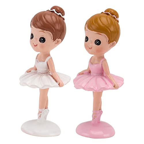 PRETYZOOM 2st Ballerina-mädchen Kinderzimmer Dekoration Spielzeug Für Kleine Mädchen Desktop-Ballett-mädchen-schmuck Kinderspielzeug Für Mädchen Cupcake-verzierung Ballettkuchen Harz Weiß von PRETYZOOM