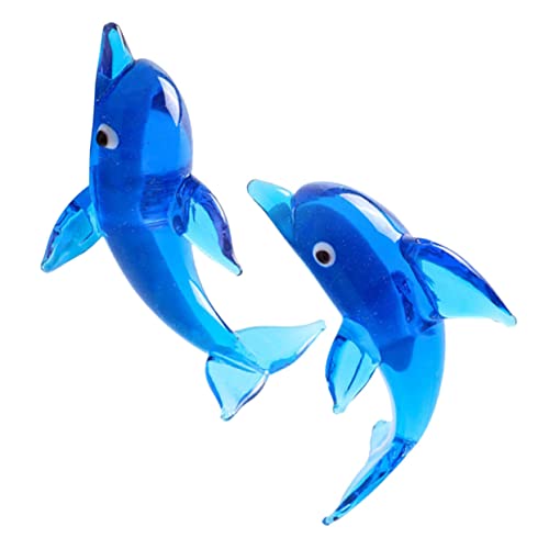 PRETYZOOM 2st Delphin-Ornament Fischschmuck Für Zu Hause Delphin-Dekoration Delphin-modellspielzeug Meeresdekor Meeresspielzeug Tiere Actionfigur Delphin-Statue Frosch Glas von PRETYZOOM