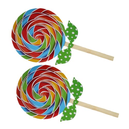 PRETYZOOM 2st Fake Lollipop Festival-Lollipop-Modell Foto Requisiten Lutscher Gefälschte Lutscher Gefälschtes Essen Lutscher-süßigkeiten-Requisiten Einseitig Gefühlt Kind Dekorationen von PRETYZOOM