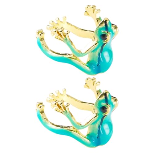 PRETYZOOM 2st Froschring Tiere Ringe Ring Für Frauen Ringe Süß Einfacher Damen-öffnungsring Niedliche Ringe Ästhetisch Tierischer Einfacher Ring Mädchen Ringe Süße Ringe Sky-blue Legierung von PRETYZOOM