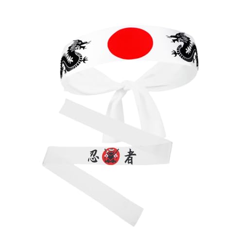 PRETYZOOM 2st Japanisches Ninja-kopftuch Band Sushi-koch-kostüm Hibachi-kochmütze Stirnbänder Kopfbedeckung Für Sushi-köche Karate-zubehör Karate-versorgung Sushi-koch-wraps Polyester von PRETYZOOM