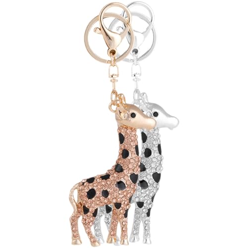 PRETYZOOM 2st Kleines Giraffendekor Schmuck Coole Schlüsselanhänger Kette Schlüsselbundzubehör Figur Zappeln Plüsch Giraffen-schlüsselanhänger Zum Aufhängen Diy-anhänger Legierung von PRETYZOOM