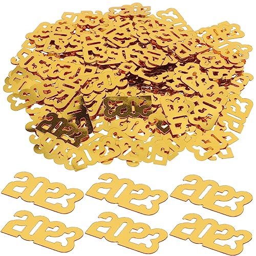 PRETYZOOM 3 Stück 5 2023 2023 Konfetti lustiges konfetti roségoldene Verzierungen Tischdekoration komfetti büro dekoration car decor Hochzeitsdekoration Partydekorationen Konfetti-Dekor PVC von PRETYZOOM