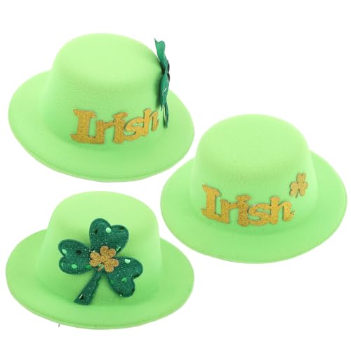 PRETYZOOM 3 Stück Grüne Partyhut Haaraufsätze Haar Accessoires Für Mädchen Haarspangen Haarspangen Clips Für Haare Kleider Hüte Für Frauen Haar Accessoires Für St Patrick'S Day Tuch von PRETYZOOM