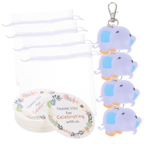 PRETYZOOM 30 Sätze Elefanten-schlüsselanhänger Zur Babytaufe Babypartygeschenke Für Gästepreise Babyduschenbevorzugungen Babyparty-preise Gastgeschenke Für Die Babyparty Organza von PRETYZOOM