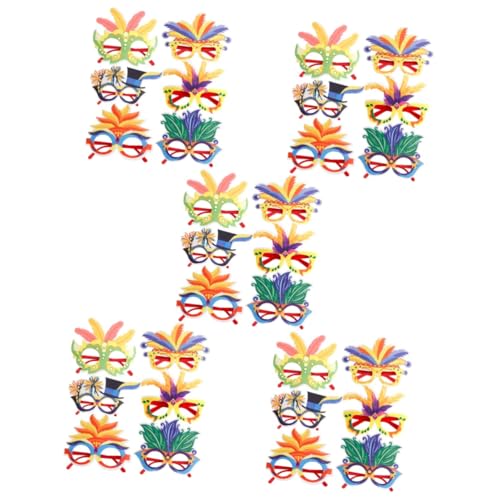 PRETYZOOM 30 Stk karneval brille farbige Brille Fiesta-Brillen Gläser für die Weihnachtsfeier karneval papier brille faschingskostüme karnevalskostüme Plastikgläser Maskerade-Brille gefühlt von PRETYZOOM