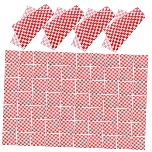 PRETYZOOM 300St Burger-Pad sandwichpapiere paketpapier toaletenpapier bbq matte Sandwich-Geschenkpapier süßes Pergamentpapier frittiertes huhn verpackungspapier nützliches Geschenkpapier rot von PRETYZOOM