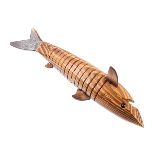 PRETYZOOM 33 cm Großes Hai-Modell Aus Karbonisiertem Holz Tiere Biegbar Hai-Handwerk Haie Fisch Kleine Hai-Dekoration Simulationshai-schmuck Figur Madera Feng Bastelset Holzhai Hölzern von PRETYZOOM