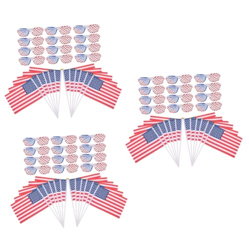 PRETYZOOM 36 Sätze Brille der amerikanischen Flagge Amerikanische Flagge Augenklappe Amerikanische Flagge Sonnenbrille patriotische Shutterbrille Mini- US-Flaggen-Shutter-Sonnenbrille von PRETYZOOM