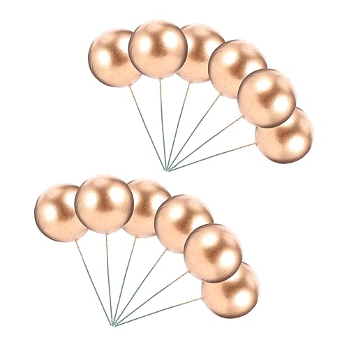 PRETYZOOM 36-teiliges Kuchendekorations-set Aus Schaumstoff Für Geburtstagsfeiern Für Jungen Und Mädchen Zarte Kuchenspieße Cupcake-dekorationen Goldfarbe Jeweils 6 Größen von PRETYZOOM
