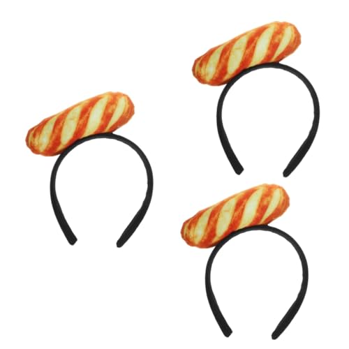 PRETYZOOM 3St Brot-Stirnband Mini- -Stirnband Brot Kostüm Hut Cosplay Mütze Brot Kopfbedeckung haarband hair- Stirnbänder Haarschmuck Brot Cosplay Prop Partykostüm Plüsch von PRETYZOOM