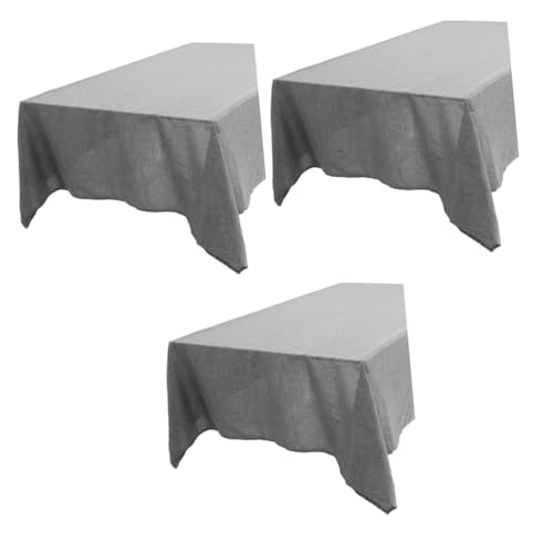 PRETYZOOM 3St rechteckige Tischdecke aus Leinen Paillette Tischdecke im Freien wasserdichte tischdecke Essmatte für den Haushalt Tischset aus Leinen Bettwäsche aus Baumwolle Dark Grey von PRETYZOOM