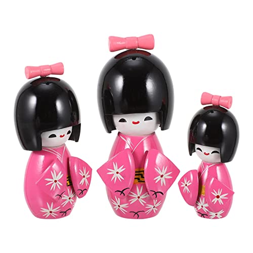 PRETYZOOM 3st Kimono Puppen Puppe Babydampfer Hase Konische Dekoration Ramen-dampfgarer Chamäleon Plüsch Puppenmodell Für Kleine Mädchen Buntbarsch Kleine Mädchenpuppe Hölzern Rosy von PRETYZOOM