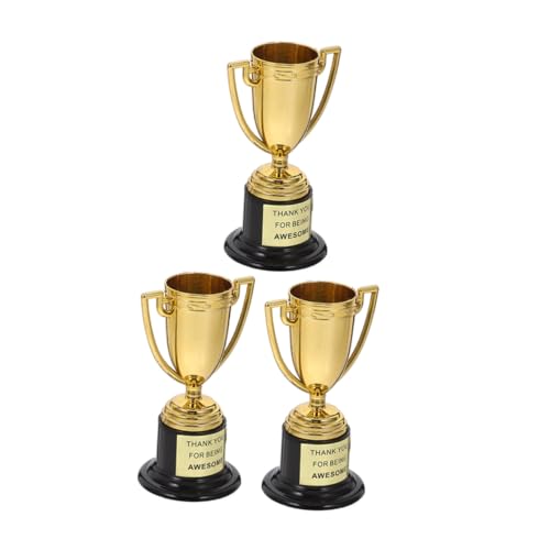 PRETYZOOM 3st Kleine Trophäe Preise Für Erwachsene Trophäe Partygeschenke Kinder Trophäe Trophäen Vergeben Mini-trophäen-partygeschenke Golf-trophäe Golden Plastik Wiederverwendbar von PRETYZOOM