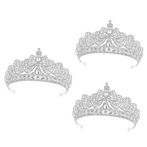 PRETYZOOM 3st Kronenbogen Stirnband Kopftuch Haarschmuck Für Die Hochzeit Kopfschmuck Für Die Braut Hochzeit Braut Dekore Brautkopfschmuck Für Die Party Stirnbänder Tiara Zink von PRETYZOOM