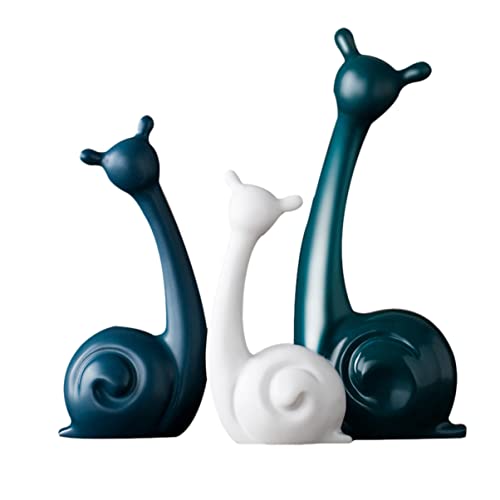 PRETYZOOM 3st Tierische Verzierungen Schreibtischaufsatz Wohnaccessoires Tiere Schnecken Figur Dekoration Büro-Schreibtisch-Ornament Schnecke Miniatur Tiere Figur Spielzeug Keramik von PRETYZOOM