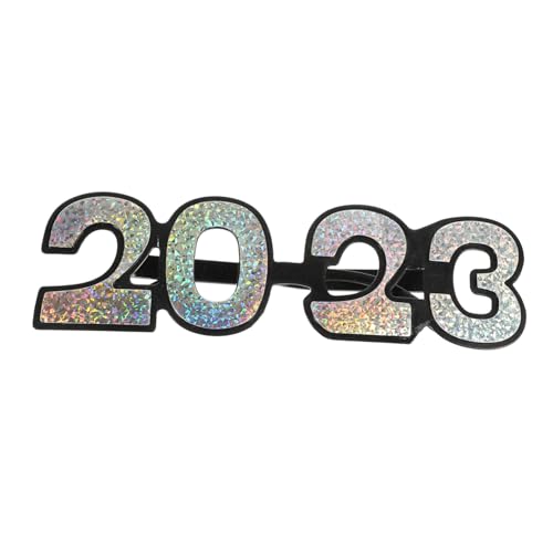 PRETYZOOM 4 Paare 2023 Digitale Brille 2023 Nye Partyzubehör Weihnachts-sonnenbrille Modische Brille Neujahrsparty-brillen Frohes Neues Jahr Brille Dekorative Gläser Für Partys Stk Silver von PRETYZOOM