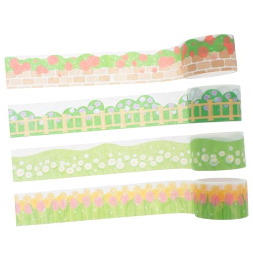 PRETYZOOM 4 Rollen Handbuch Dekoration Washi-tape-masse Dekoratives Klebeband Natur Washi Tape Boho-washi-tape Washi-tape Süß Washi Tape Kawaii Sommer-washi-tape Bastelband Diy Japanpapier von PRETYZOOM