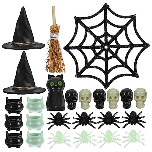 PRETYZOOM 4 Sätze Miniaturkessel Halloween Costume Halloween Kleidung Miniatur-Hausaccessoires Miniatur-Halloween-Figuren Spielzeug Halloween-Dekor Halloween-Puppenhauszubehör Miniatur-Dinge von PRETYZOOM