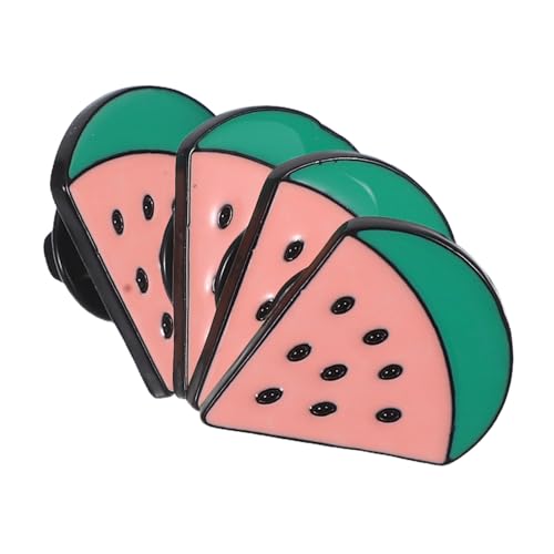 PRETYZOOM 4 Stück Fruchtbrosche Sommergeburtstagsdekorationen Wassermelonen-pin-abzeichen Wassermelonen-charme-anstecknadel Schalkragen-clips Sommerfestbevorzugung Kostüm Zinklegierung von PRETYZOOM