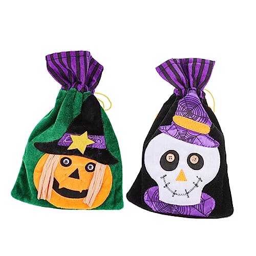 PRETYZOOM 4 Stück Halloween-Tasche mit Kordelzug halloween party halloween kinderparty Beutel mit süßen Kegeln süße Taschen aus Zellophan Halloween kleine Geschenktüten Vlies von PRETYZOOM