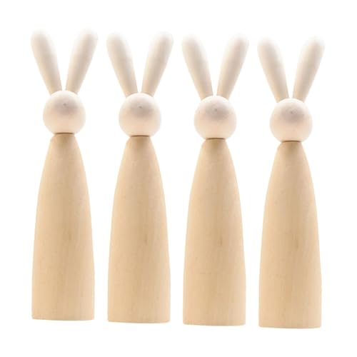 PRETYZOOM 4 Stück Holz-Kaninchen-Desktop-Ornament Tisch Unbemalt Hase Handwerk Kunstfiguren Aus Holz Holzkaninchen Holzpflockpuppen Unvollendet Steckpuppen Unvollendet Peg-Puppen Beige PRETYZOOM 4 Stück Holz-Kaninchen-Desktop-Ornament Tisch Unbemalt Hase Handwerk Kunstfiguren Aus Holz Holzkaninchen Holzpflockpuppen Unvollendet Steckpuppen Unvollendet Peg-Puppen Beige von PRETYZOOM