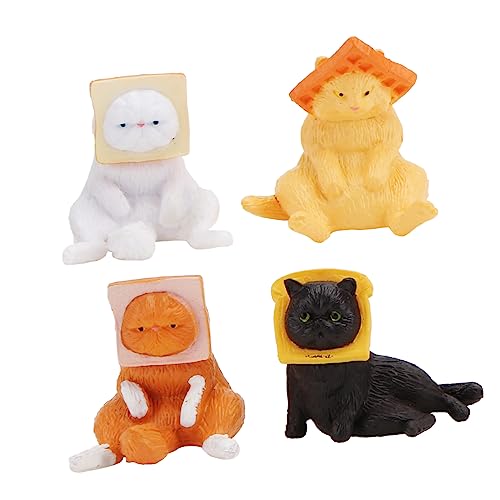 PRETYZOOM 4 Stück Katzenschmuck zartes Katzendekor Foto-Requisiten für Katzen orangefarbene Katzendekoration raumdeko schöafzimmerdeko Katze bastelt Katzenpuppenspielzeug PVC von PRETYZOOM