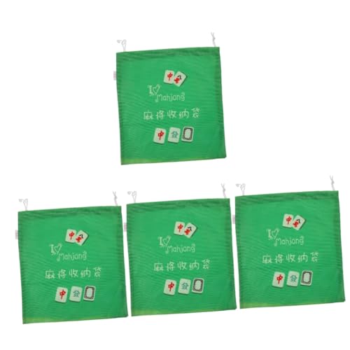 PRETYZOOM 4 Stück Mahjong-Aufbewahrungstasche Nur Mahjong-Fall Mahjong-Aufbewahrungsbeutel Mahjong Aufbewahrungsbeutel Mahjong Tasche handtasche schminktasche Mahjong-Halter aus Stoff Green von PRETYZOOM