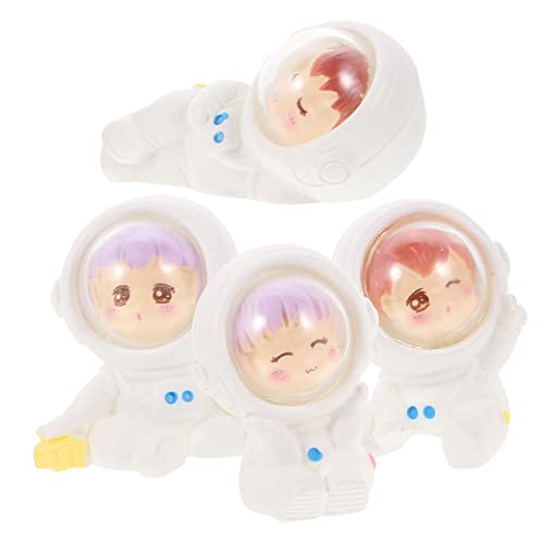 PRETYZOOM 4 Stück Mikro-landschaftsverzierung Tischfigur Verzierung Der Astronautenstatue Für Mädchen Mini-astronautenskulptur Tischdekoration Spielzeug Für Kinder Weltraum-Cupcake Harz von PRETYZOOM