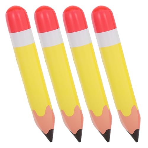 PRETYZOOM 4 Stück aufblasbarer Bleistift Spielzeug-Bleistift Kreatives Spielzeug Aufblasbarer Stift aufblasbare stifte Große Bleistifte Jumbo Aufblasbare Bleistifte Ballonstift PVC Yellow von PRETYZOOM