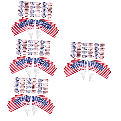 PRETYZOOM 48 Sätze Brille der amerikanischen Flagge patriotische Shutterbrille Mini- Amerikanische Flagge Augenklappe Amerikanische Flagge Sonnenbrille patriotische Shutter-Sonnenbrille von PRETYZOOM