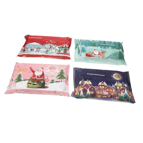 PRETYZOOM 4Er Pack Weihnachtlich Bedrucktes Seidenpapier Weihnachts Seidenpapier Motto Partyservietten Papierservietten Haushalts Tischservietten Partyzubehör Deko Servietten von PRETYZOOM