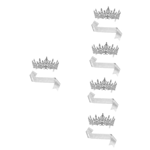 PRETYZOOM 5 Sätze Gürtelkristallkrone Dekorationen elegant the crown Geburtstagsgürtel kaiserkronen ornaments Schmücken Kronenschmuck für Geburtstagsfeiern Geburtstagskrone und Schärpe Stoff von PRETYZOOM