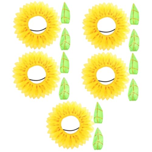 PRETYZOOM 5 Sätze Kopfschmuck Aus Sonnenblumen Kleidung Dekor Kopfbedeckung Kopfbedeckung Blumenkostüm Sonnenblumenkopfbedeckung Für Kinder Kopfbedeckung Hut Blumenhut Seidentuch von PRETYZOOM