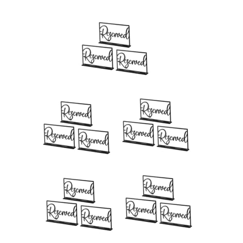 PRETYZOOM 5 Sätze Reservierte Tischmarke Hochzeitsreserviertes Schild Reservezeichen Tisch Reservierte Schilder Reserviertes Zeichen Schilder Für Reservierte Stühle Black Acryl 3 Stück * 5 von PRETYZOOM