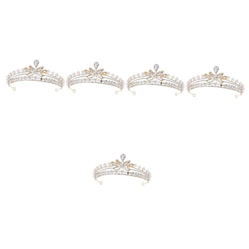 PRETYZOOM 5 Stück Krone Haarschmuck Braut Stirnband Hochzeit Tiara Königin Haarband Braut Tiara Prinzessin Tiara Krone Für Blumenstrauß Krone Stirnband Tiaras Kronen Für Frauen Taira von PRETYZOOM