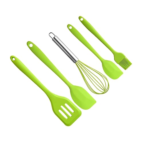 PRETYZOOM 5-Teiliges Set Küchenutensilien Mehl Flipper Spülmaschine Hersteller Besteck Ofen Kitchen Helper kitchenaide cookrings silikonkleber Silikonschaufel Silikonschaber Kieselgel Green von PRETYZOOM