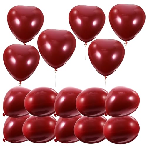 PRETYZOOM 50 Stück Ballon Partydekoration Dekorationen Für Den Hochzeitsantrag Hochzeitsdekorationen Für Die Zeremonie Für Den Brautantrag Herz Dekorationen Emulsion Rot von PRETYZOOM