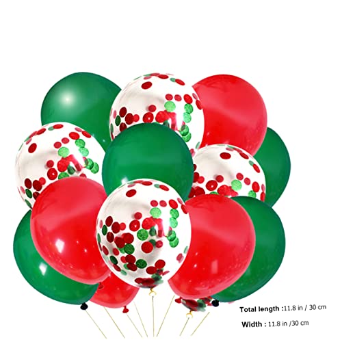 PRETYZOOM 50 Stück Luftballons Rot Und Grün Mit Konfetti Perfekte Deko Für Weihnachtsfeiern Geburtstagsfeiern Und Festliche Anlässe Hergestellt Aus Naturlatex Ideal Für von PRETYZOOM