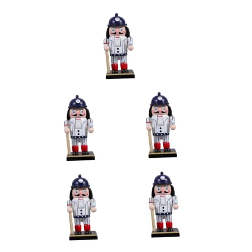 PRETYZOOM 5St Baseball dekorative Ornamente Geburtstagsgeschenk holzfiguren kreative für Freunde Mini Nussknacker Nussknackerfiguren klassischer Nussknacker Weiß von PRETYZOOM