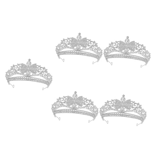 PRETYZOOM 5St Krone haar haarschmuck Hochzeit Schmuck Brautdiadem Hochzeitskopfschmuck für die Braut Geburtstagsaccessoires für Frauen Cosplay-Zubehör Strass von PRETYZOOM