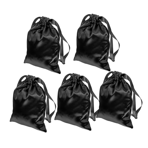 PRETYZOOM 5st Aufbewahrungstasche Für Augenmasken Schmuckbeutel Mit Kordelzug Make-up-aufbewahrungstaschen Zugbeutel Für Unterwegs Schmuck-organizer-tasche Kosmetiktasche Polyester Black von PRETYZOOM