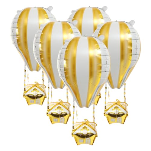 PRETYZOOM 5st Heißluftballon Wasserballon Ballonbogen-kit Geburtstag Luftballons Tischdekoration Aus Ballons Dekorationen Thema Geburtstagsdekoration Autos Ballons Tank Aluminiumfolie Golden von PRETYZOOM