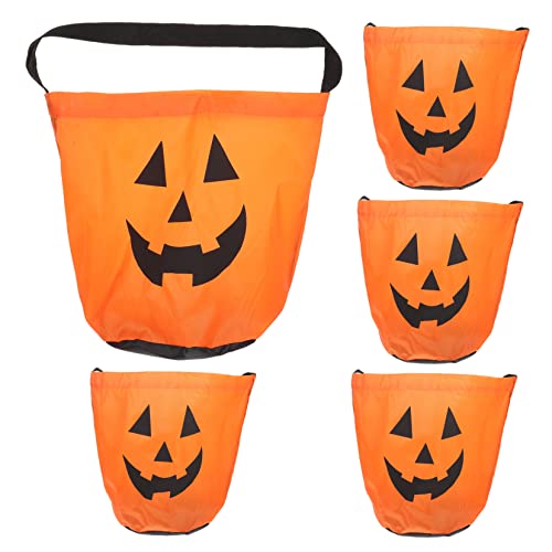 PRETYZOOM 5st Süßigkeiten Taschen Geschenktüten Halloween-partytüten Kürbis-süßigkeiten-Tasche Gastgeschenke Taschen Behandeln Halloween-Requisite Behandeln Taschen Halloween Polyester von PRETYZOOM