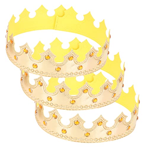 PRETYZOOM 6 Stk Krone Accessoires für Mädchen Partyhüte für Kindergeburtstage kinder dekor Mädchen Stirnband Kostüm Geburtstags-Haarband Haarband für die Geburtstagsfeier Stoff Golden von PRETYZOOM