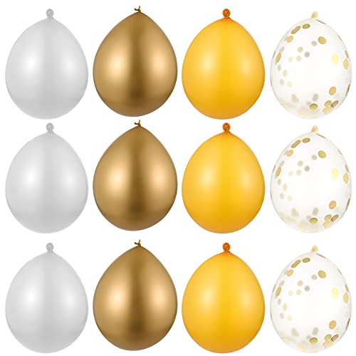 PRETYZOOM 63 Teiliges Set Mit Konfetti Latexballons Chromgold Und Perfekte Dekoration Für Geburtstagsfeiern Hochzeiten Und Partys Luftballons Für Festliche Anlässe Und von PRETYZOOM