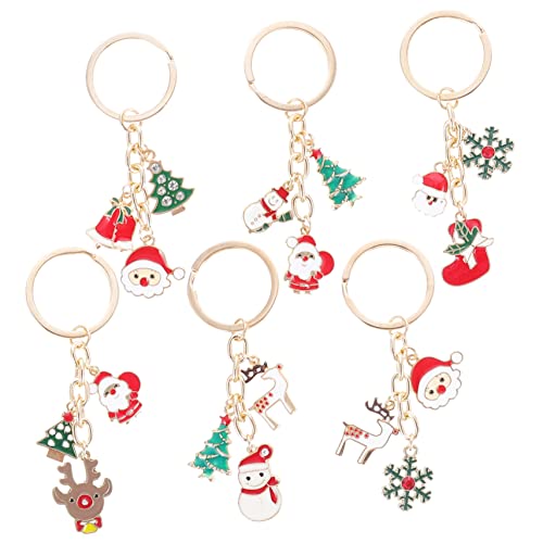 PRETYZOOM 6St Weihnachts-Schlüsselanhänger Feiertags-Cartoon-Schlüsselanhänger Weihnachtsbaumschmuck weihnachts anhänger weihnachten geschenkanhänger Weihnachtsschneemann-Schlüsselkette von PRETYZOOM