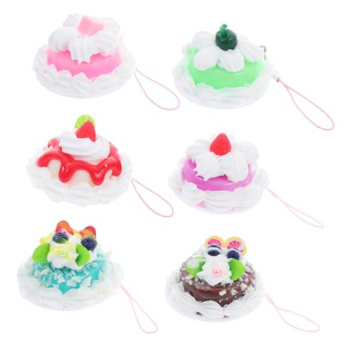 PRETYZOOM 6St kleiner Kuchenanhänger Teppiche Schwammablage geburtstagstorte modell Geschenkdekoration Schuppendekoration aus Papier Cupcake-Requisiten Basteln Sie Cupcake-Modelle PVC von PRETYZOOM